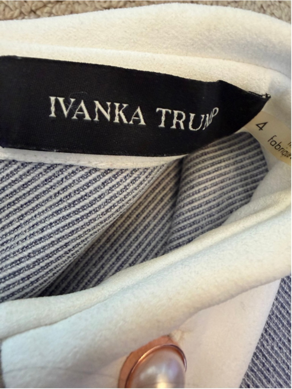 Ivanka Trump Grey Sheath Dress Pearl Collar Short Sleeve Work Office - Picture 10 of 11